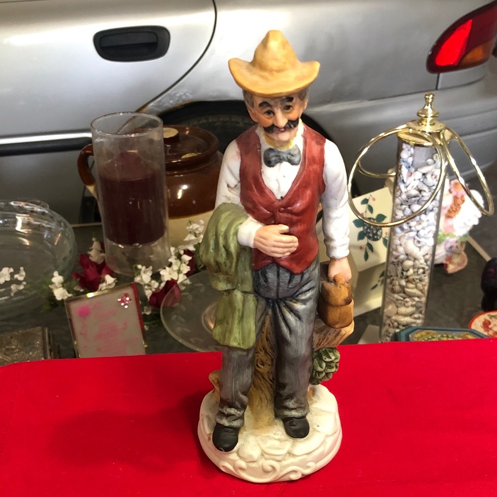 Vintage Ceramic Figurine with Hat and Vest